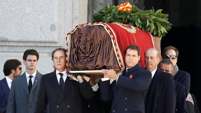 The exhumation was witnessed by a select few including Franco's descendants