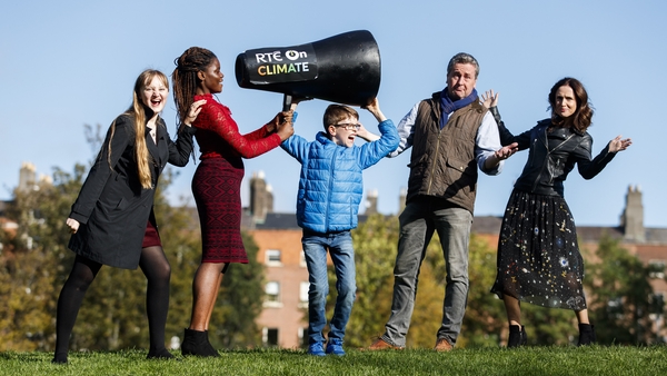 Clodagh Donnelly, Ifunanya Chukwuewuzie and Eoin Larkin with Phillip Boucher-Hayes and Maia Dunphy. Picture Andres Poveda