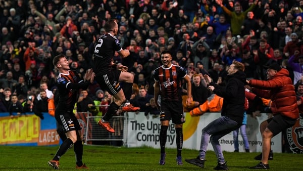 Derek Pender of Bohemians celebrates after scoring his side's second goal