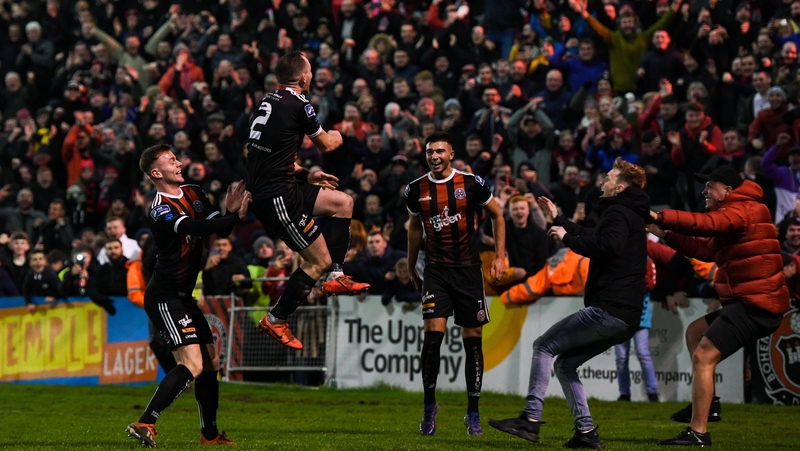 Derek Pender of Bohemians celebrates after scoring his side's second goal