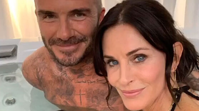 David Beckham and Courteney Cox, image via Courteney Cox/Instagram