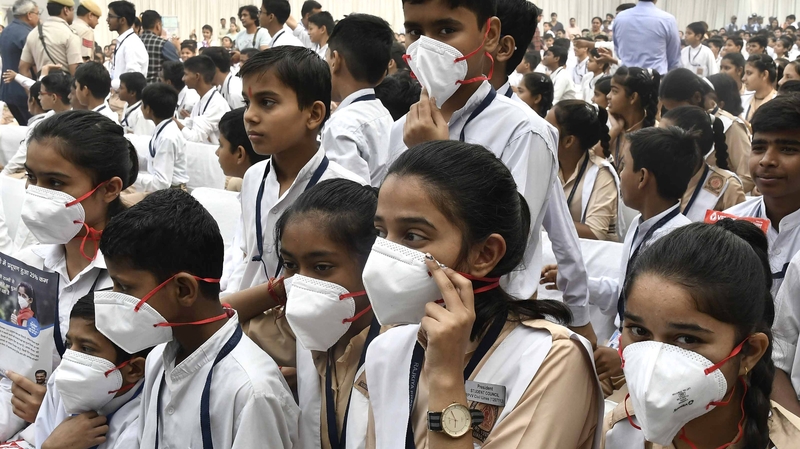 Millions of masks have been offered to children to protect them from the smog