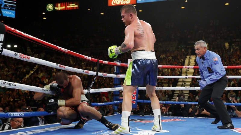 Canelo knocked down Kovalev in the 11th