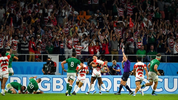 Kenki Fukuoka scores a try in the World Cup game in September