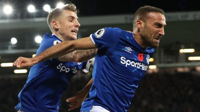 Cenk Tosun celebrates his leveller