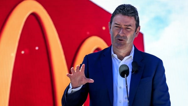 Steve Easterbrook speaks at the grand opening of the McDonald's global headquarters in Chicago last year