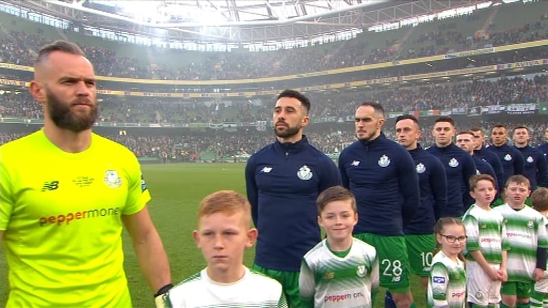 Alan Mannus (L) pictured during the anthem