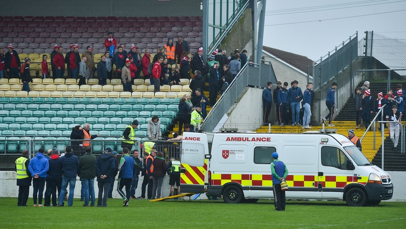 St Mullin's selector Michael Ryan required urgent medical assistance during the Leinster club SHC quarter-final against Cuala