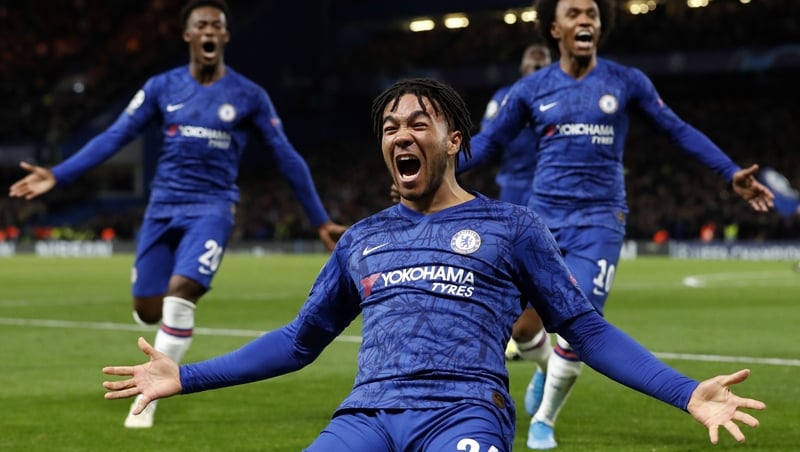 Reece James celebrates his goal for Chelsea