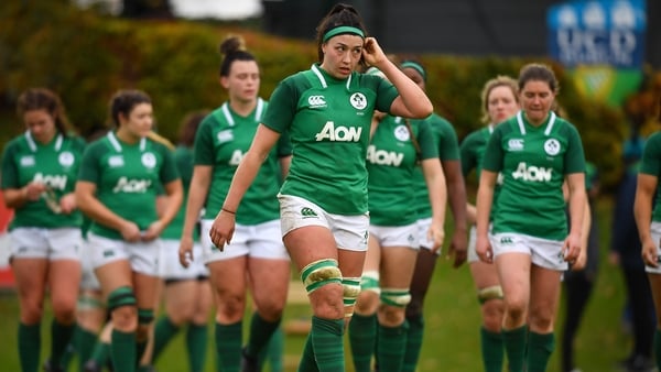 Ireland players react to the defeat to Wales in UCD