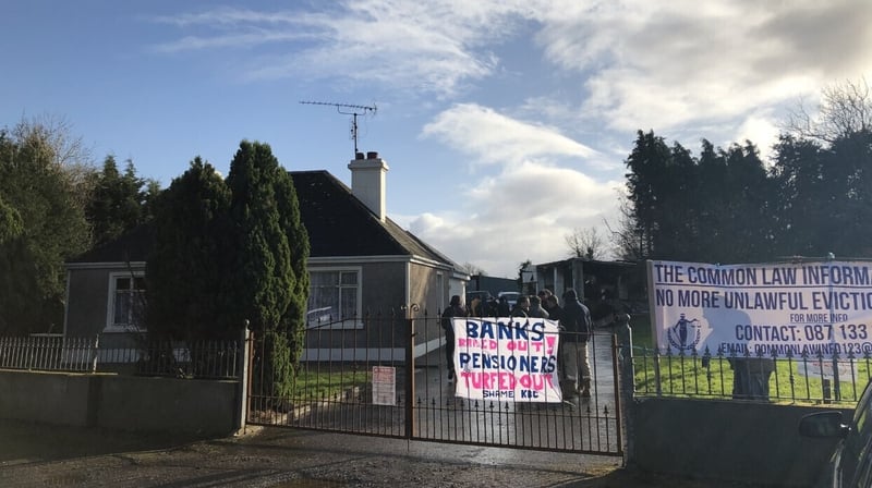 People gathered outside the McGann family home in Co Roscommon