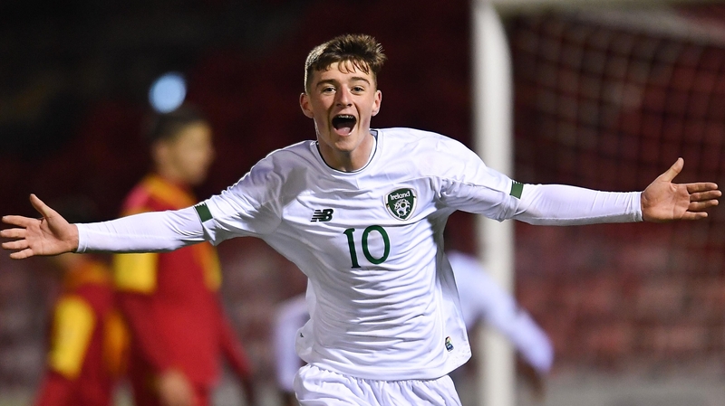 Ben McCormack celebrates scoring Ireland's third goal
