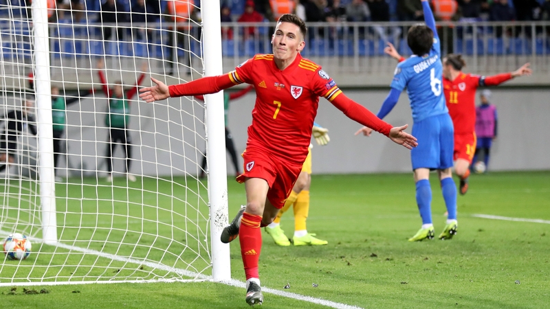 Harry Wilson celebrates his goal