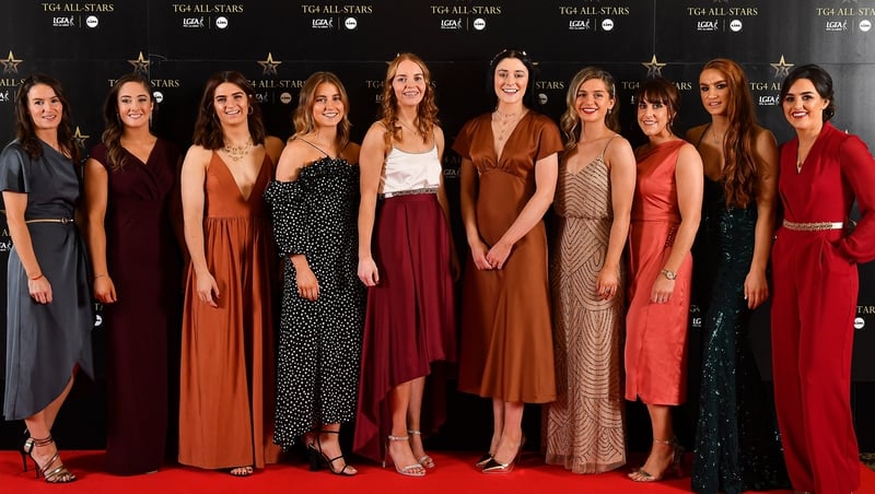 Dublin footballers at the awards banquet