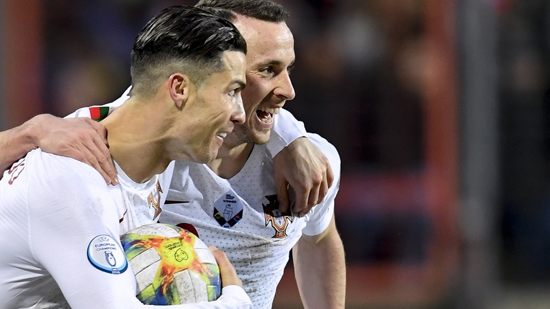 Portugal's Cristiano Ronaldo celebrates his late goal