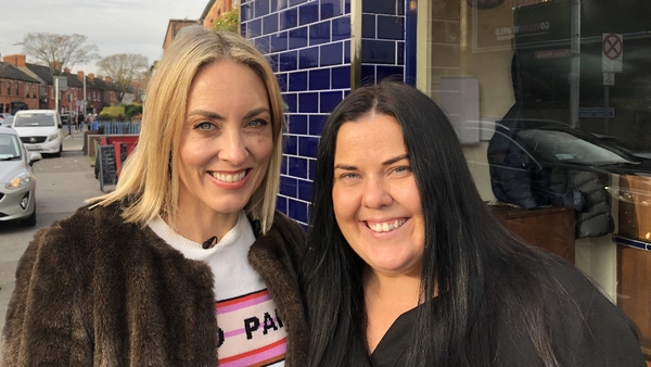 Host Kathryn Thomas with Claire Beakhurst.