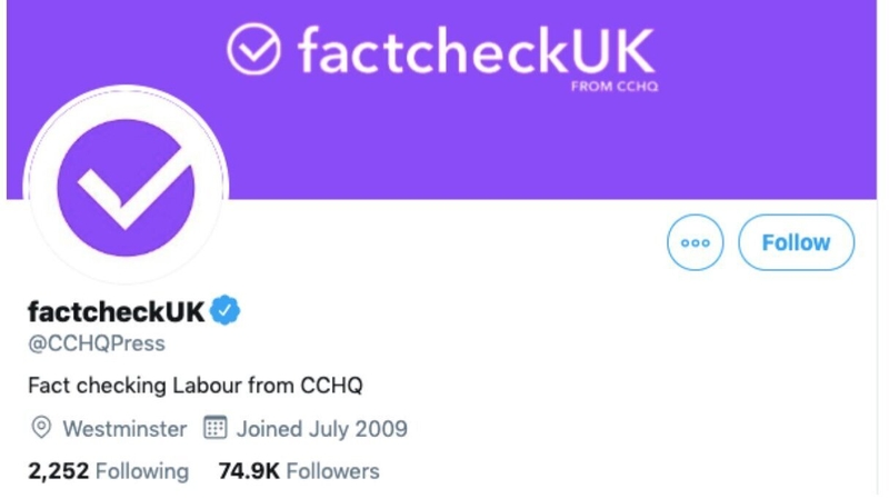 The Conservative Campaign Headquarters press office account was renamed during the debate