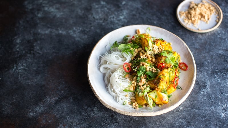 Vietnamese Turmeric & Dill Fish With Rice Noodles