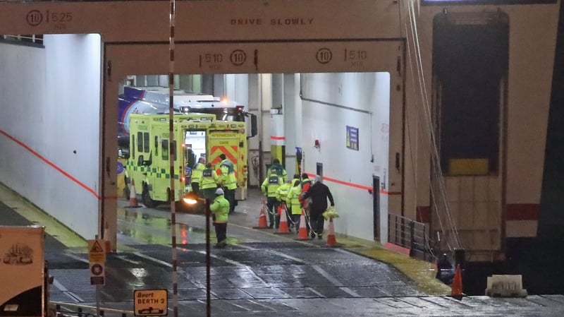 The ship docked at Rosslare and was met by gardaí and other emergency services