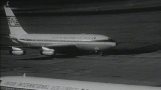 Aer Lingus aircraft on tarmac, Dublin Airport (1969)