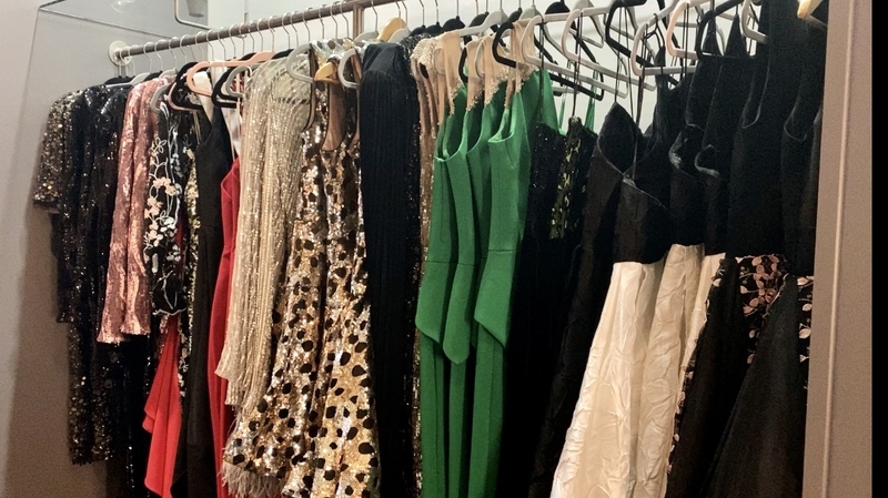 Some of the garments available to rent at The Ivory Closet, Limerick