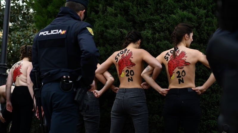 The protesters were detained by police