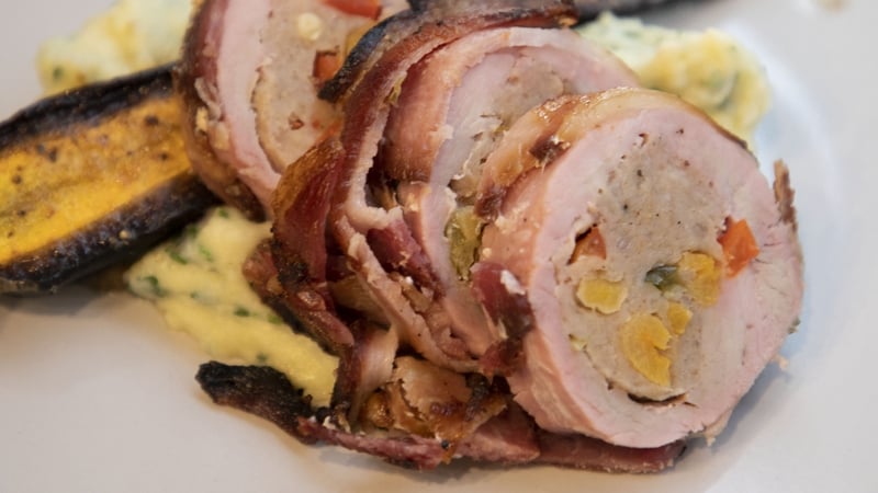 Stuffed Bacon-Wrapped Pork Fillet