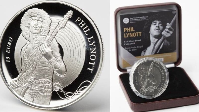 The coin was launched by President Higgins at Phil Lynott's former school in Crumlin