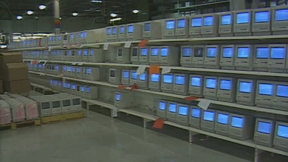 Computer monitors in factory (1994)