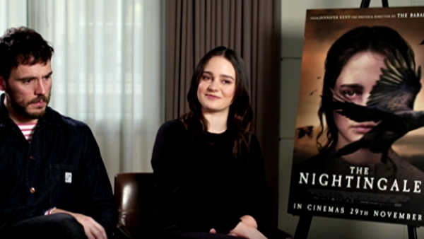 Aisling Franciosi with The Nightingale co-star Sam Claflin