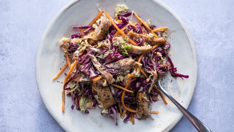 Chinese Chopped Chicken Salad with Bacon XO Sauce