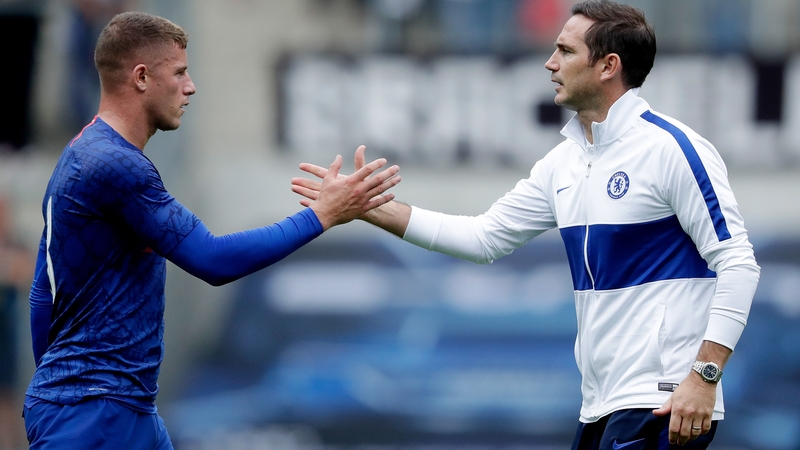 Ross Barkley (L) and Chelsea manager Frank Lampard