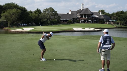 Charl Schwartzel making a return to action and practising in shorts at Leopard Creek