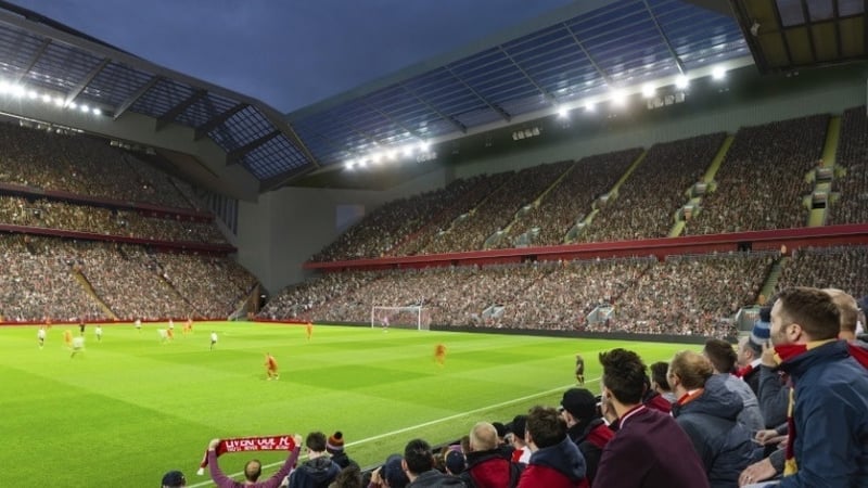 Proposed plans for an expanded Anfield Road End. Photo: LiverpoolFC.com