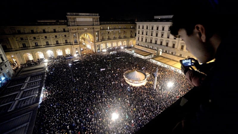 Organisers claimed that 40,000 people had turned out to the Florence protest
