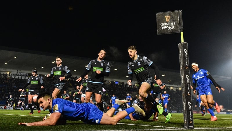 Cian Kelleher goes in for his second try