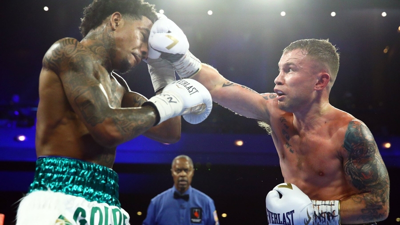 McCreary (l) went down twice in the fight (Pic: Carl Frampton Twitter)