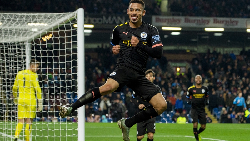 Gabriel Jesus jumps for joy after netting his second goal