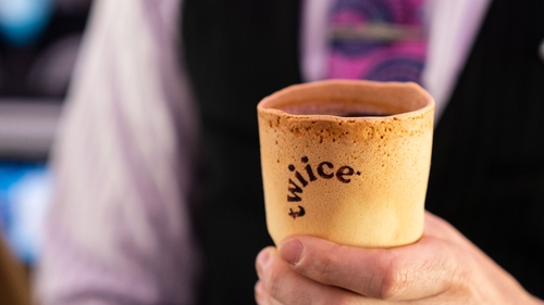 Air New Zealand has teamed up with a local company called Twiice, which produces the biscotti cups