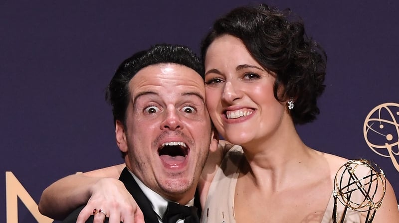 The happy couple: Andrew Scott and Phoebe Waller-Bridge