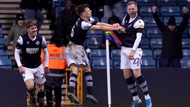 Aiden O'Brien celebrates his goal against Nottingham Forest