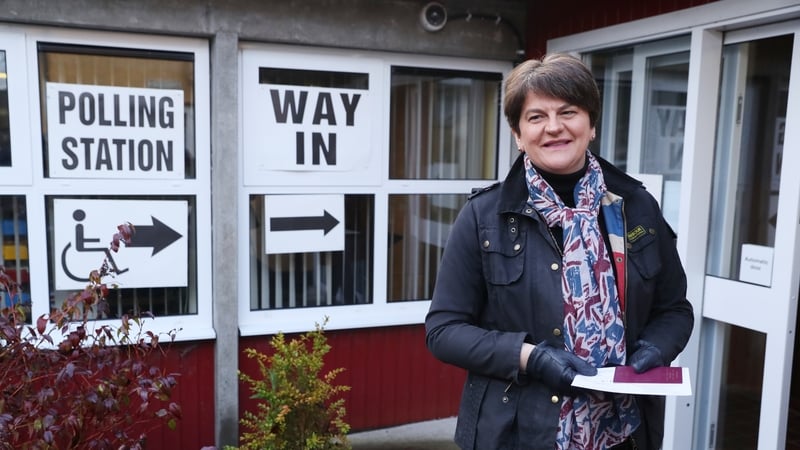DUP leader Arlene Foster cast her vote in Enniskillen