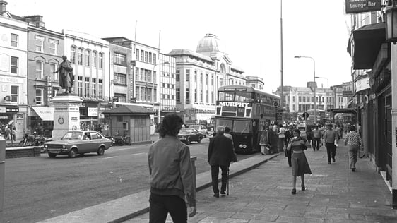 Pedestrians on St Patrick's Street, Cork city in 1974