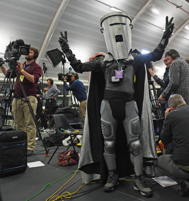 Candidate Count Binface waits for the result at Boris Johnson's Uxbridge & Ruislip South constituency