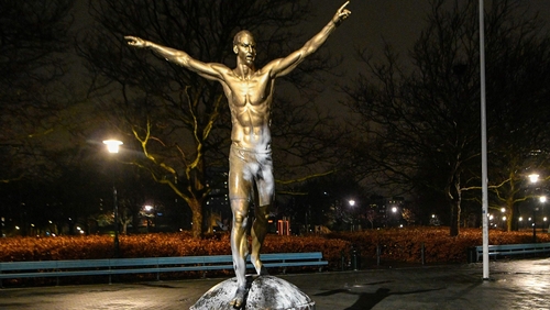 The Zlatan Ibrahimovic statue in Malmo