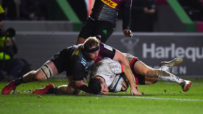 John Cooney touches down for Ulster's first try