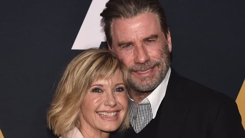 Olivia Newton John and John Travolta pictured last year at the Grease anniversary