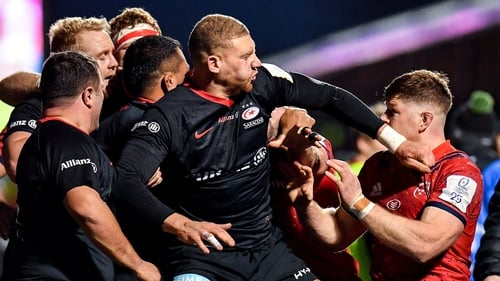 The melee spilt over the sidelines