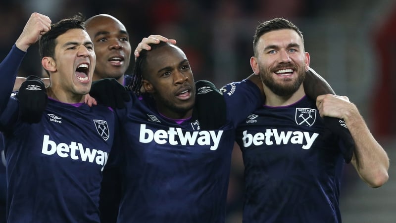 West Ham players celebrate their victory