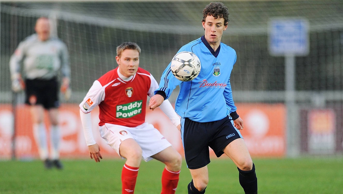 Purcell in UCD colours against St Patrick's Athletic in 2008